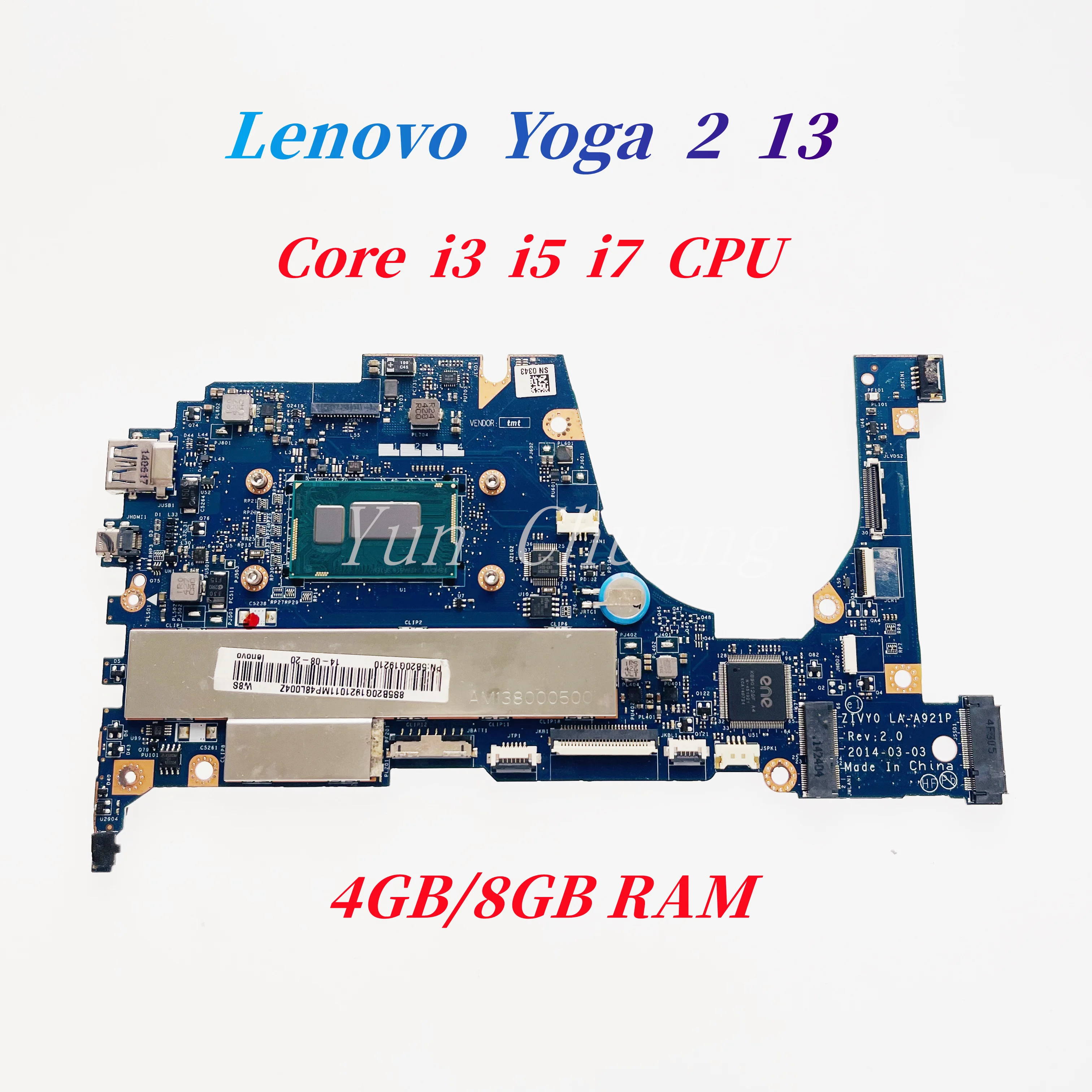 ZIVY0 LA-A921P For Lenovo Yoga 2 13 Yoga 2-13 Laptop Motherboard