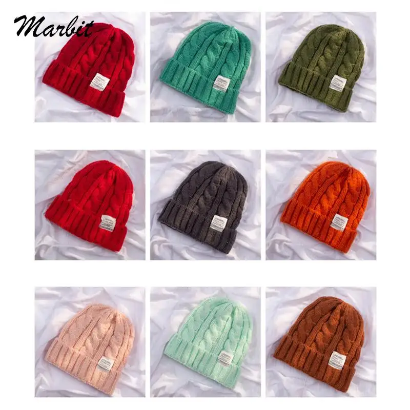 

Милая шапка для девочек, осенние женские облегающие шапки, зимние шапки для женщин, Новые облегающие шапки, вязаная однотонная теплая шапка, Женская Повседневная шапка