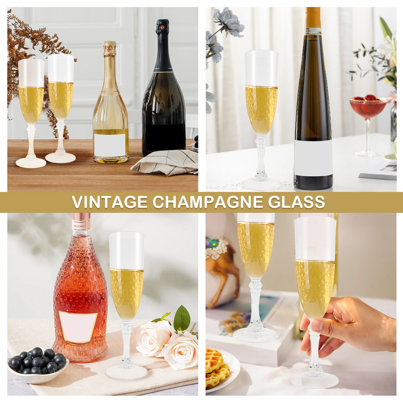 Plastic Champagne Flute Set 6