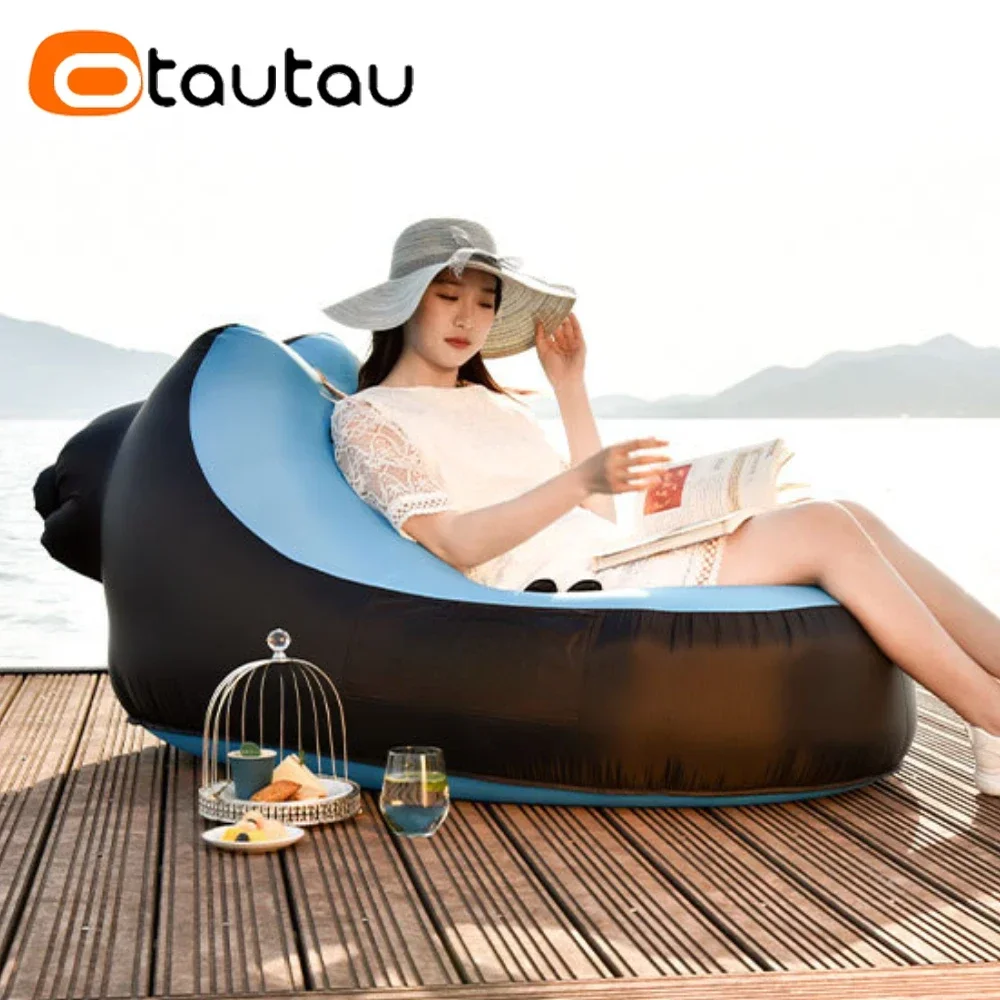 Otautautau lettino gonfiabile portatile divano da campeggio all'aperto comodo Pouf Beanbag giardino spiaggia piscina Chaise Lounge sedia reclinabile SF112 - immagine 2
