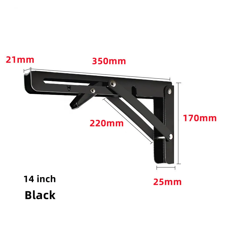 Heavy Duty Stainless Steel Folding Shelf Brackets with Screws - Set of 2