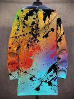 Art Watercolor Gradient Pattern 3D All Over Printed Men's Fashion Plush Thick Hooded Coat Winter Casual Warm zipper jacket CM02 2
