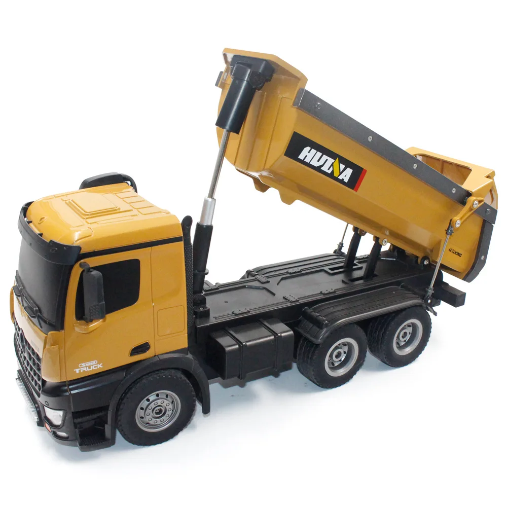Huina 2.4g 1:14ten Chan Large Remote Control Engineering Toy Car Alloy Car Child Beach Toys Electric Remote Control Dump Trucks 2