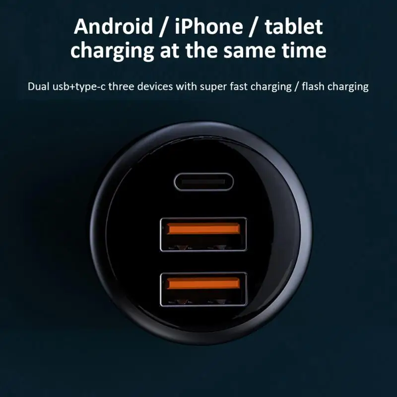 Cargador de coche de 200 W con puerto USB y carga rápida para iPhone 13, 12, 11, Huawei, Xiaomi, Samsung, Mi (tipo C)._voghion.com