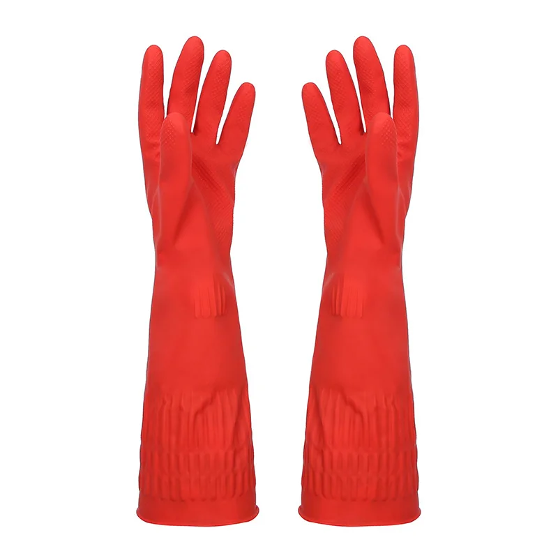 Plus Velvet 45cm Latex Household Gloves Integrated Extended Clean Laundry Dishes Warm Hand Gloves