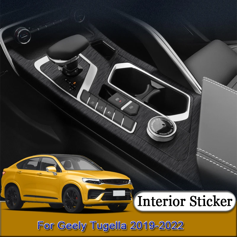 

For Geely Tugella 2019-2022 Car Interior Sticker Central Control Gear Shift Panel Sticker Lifting Window Panel Protective Film