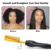 Hair Straightener Flat Irons Wet Dry Use Hot Comb Heating Hair Straight Styler Curling Iron Comb Fast Heating Press Comb 1