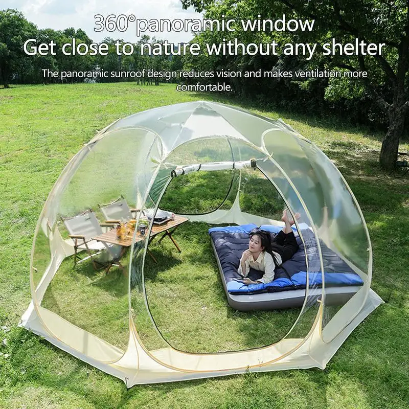 

Transparent Dome Tent Camping Tent Outdoor Waterproof 4-8 Person Transparent Mushroom Tent For Wild Trips Hiking SurvivalOutdoor