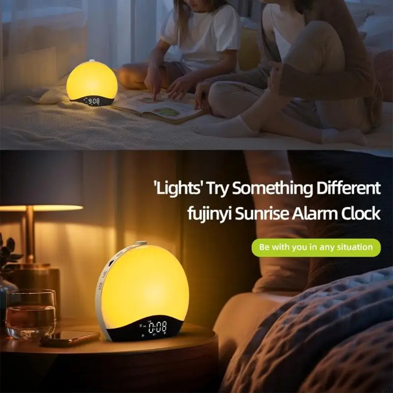 AXYC Modern Digital Clock Wake Up Light Alarm Clock Offering Eye Friendly LED Illumination Type C Input/USB Charger Output 4