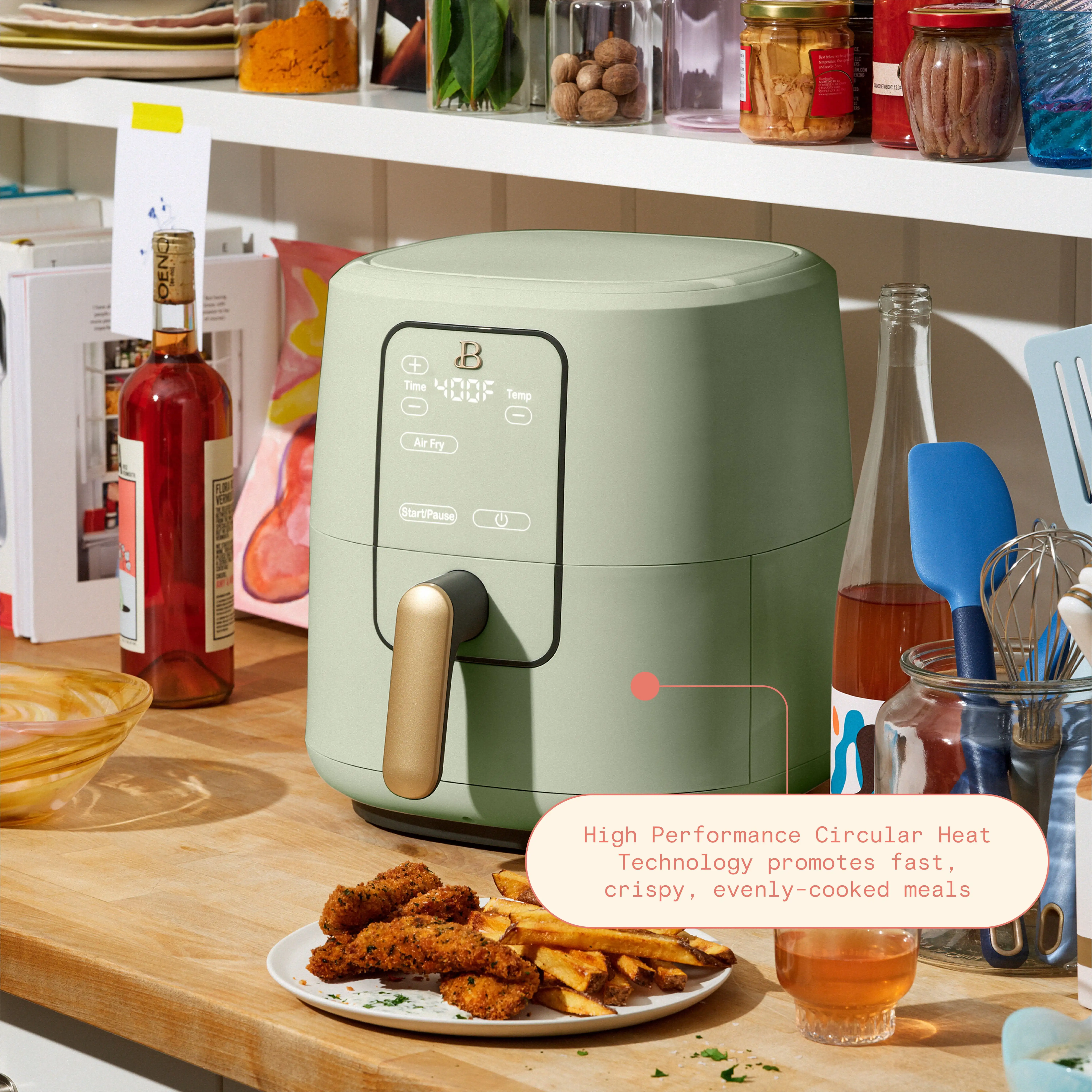 6 Quart Touchscreen Air Fryer, Sage Green by Drew Barrymore : Home &  Kitchen 