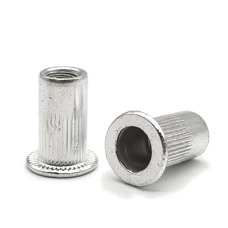 100pcs M4M8 Flat Head Metric Threaded Blind Rivet Nut Rivnut Nutsert