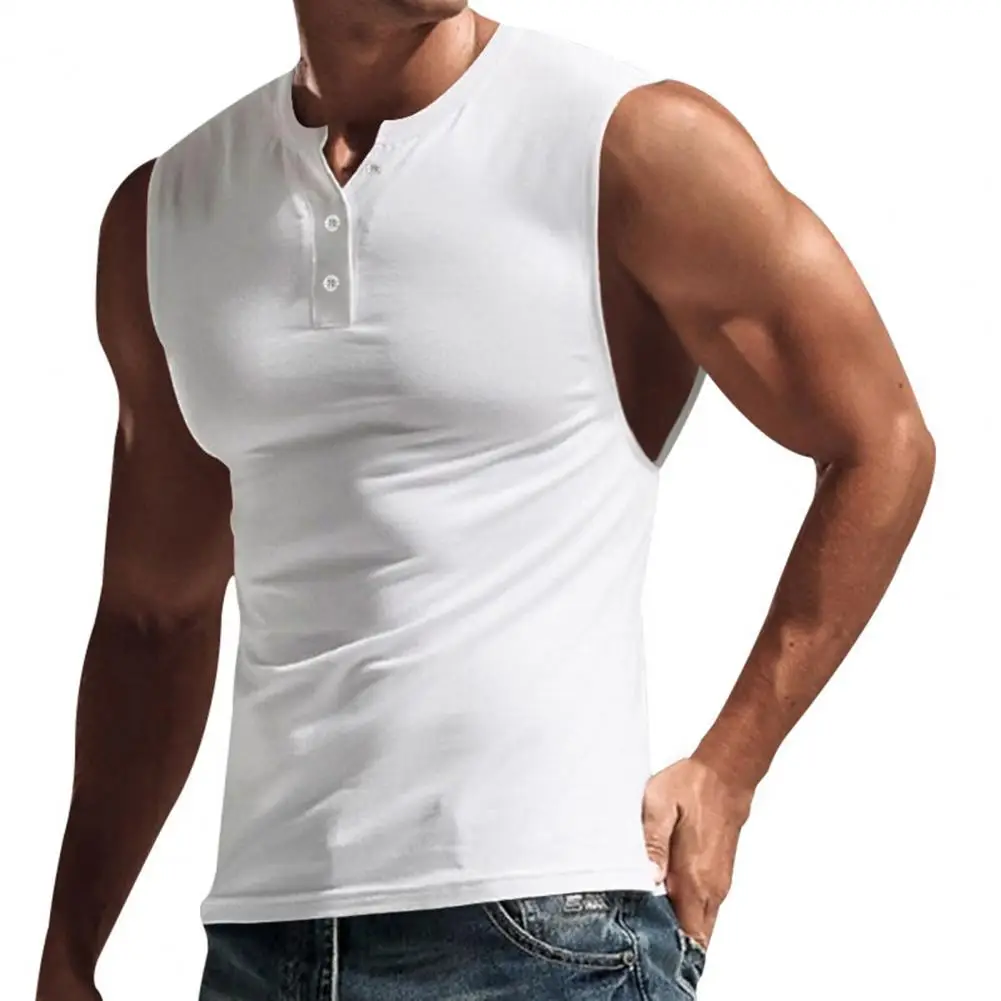 

Tank Tops Stylish Quick Drying O-neck Pure Color Slim Bodybuilding Vest Tops Streetwear Bodybuilding Vest Men T-shirt