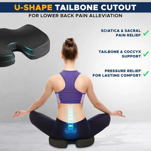 Coussin à mémoire de forme orthopédique en Gel, mousse U Coccyx, siège de voyage, Massage, chaise de bureau, protection d'assise saine, oreillers respirants 4