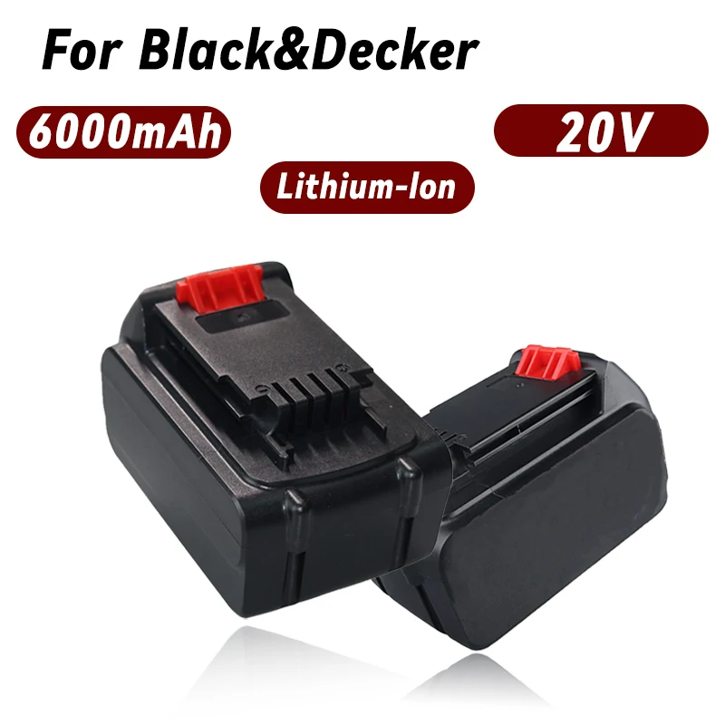 

6.0Ah 20V for Black&Decker Rechargeable Screwdriver Tools Battery LBXR20 ASL186K Lithium-Ion Rechargeable Batteries LB20 LBX20