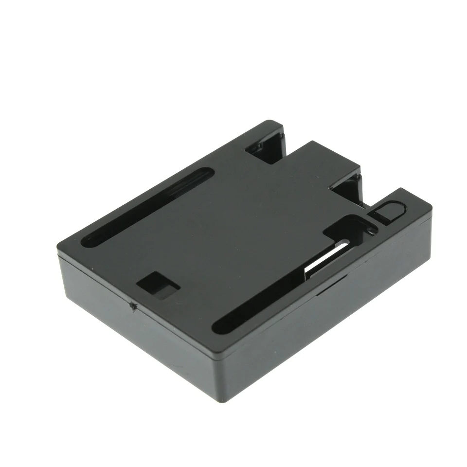 Sleek Black ABS Plastic Electronics Enclosure with Transparent Lid