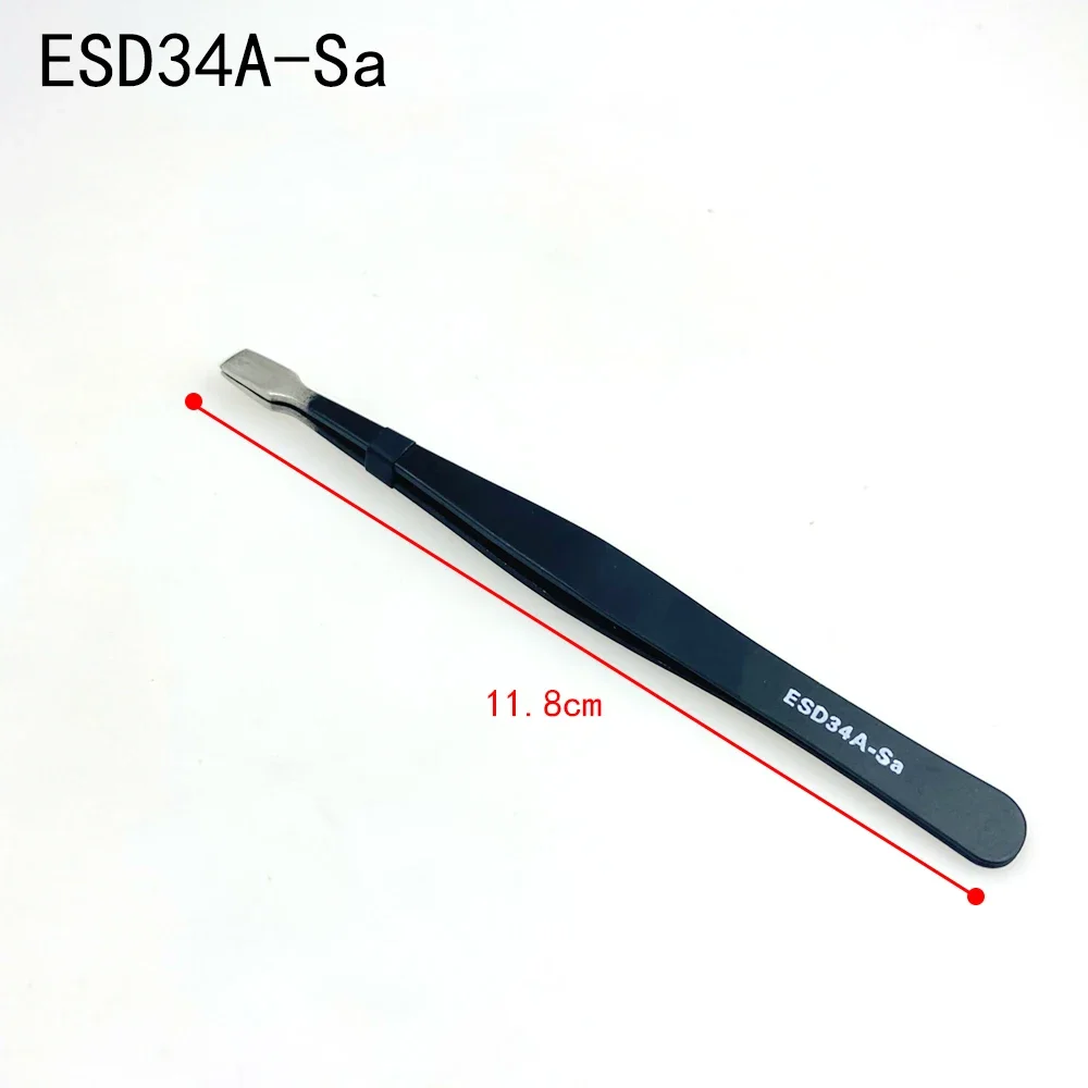 Precision Tweezers 9pcs/set Anti-static ESD Stainless Steel Curved Straight for Maintenance Repair