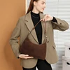 Hifashion Suede Cow Genuine Leather Underarm Shoulder Bags For Women 2025 Trend Designer Messenger Hobo Big Tote Ladies Handbags 2