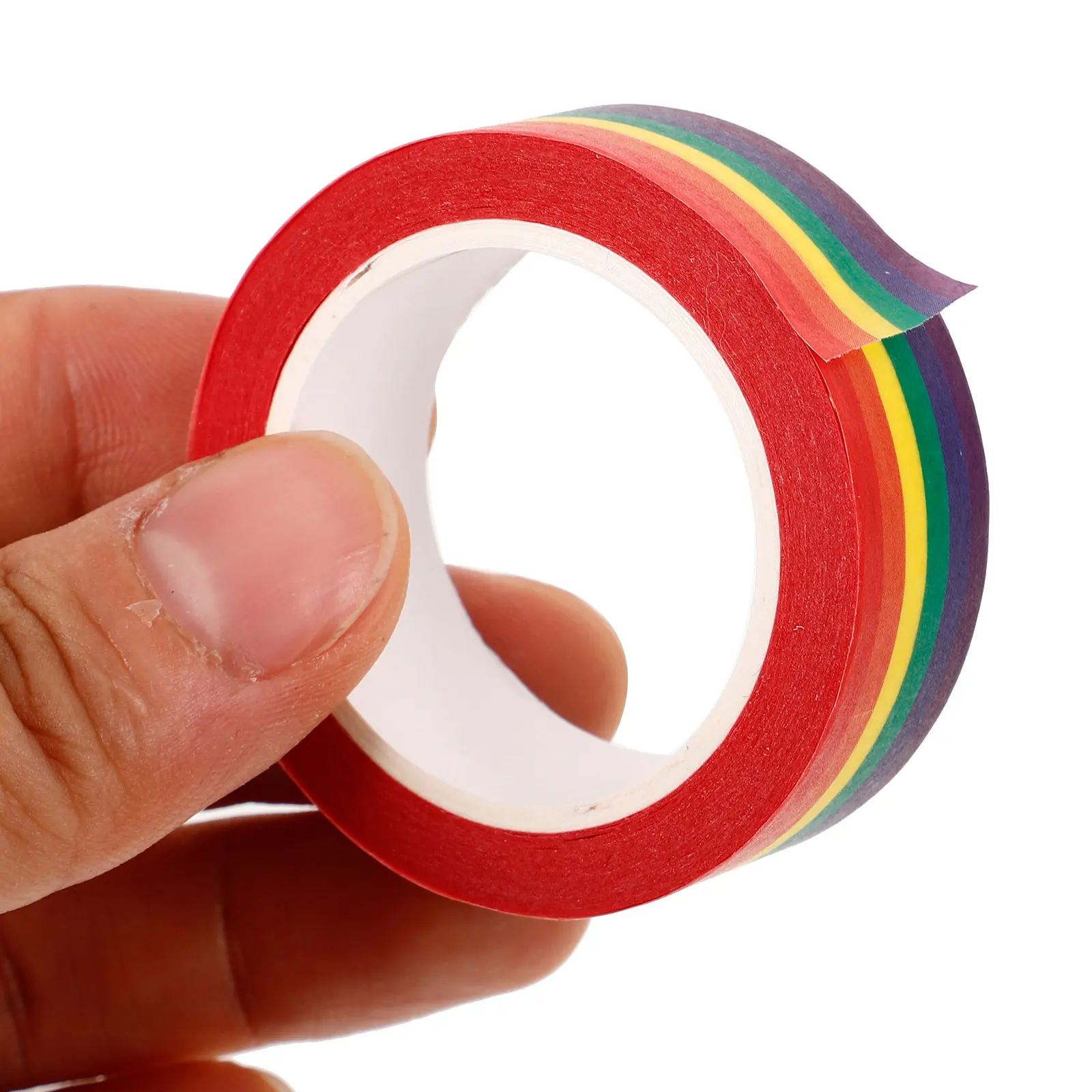 6 롤 레인보우 컬러 와시 테이프 일본 종이 카와이 스타일 장식 마스킹 테이프 ..