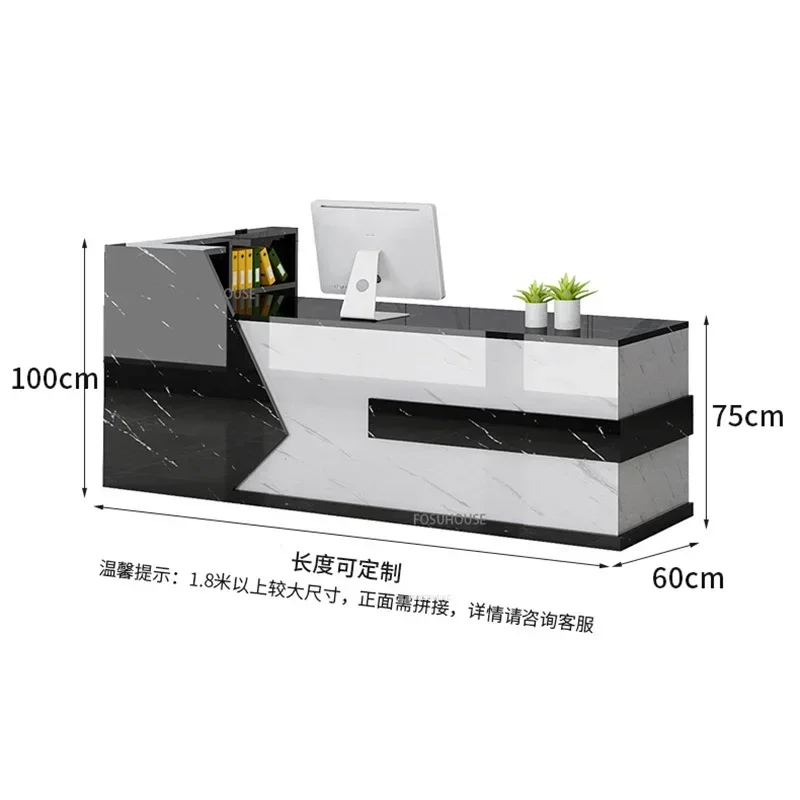 Modern Wood Company Front Reception Desk Simple Office Furniture Cashier Desk Parental Advisory Multifunctional TableN