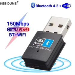 High - Speed Dual Band USB WiFi & Bluetooth 5.4 Adapter - 900Mbps Wireless Network Receiver, Driver - Free (WiFi 4 BT4.2)