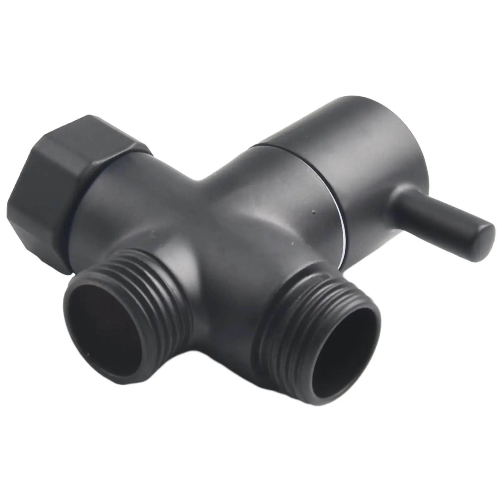 

T Adapter Diverter Valve 1/2in Female 1/2in Male Black Brass Solid Metal Handle Brand New Excellent Service Life