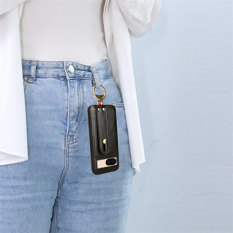 Luxury Leather Wristband Stand Case with Ring Opener