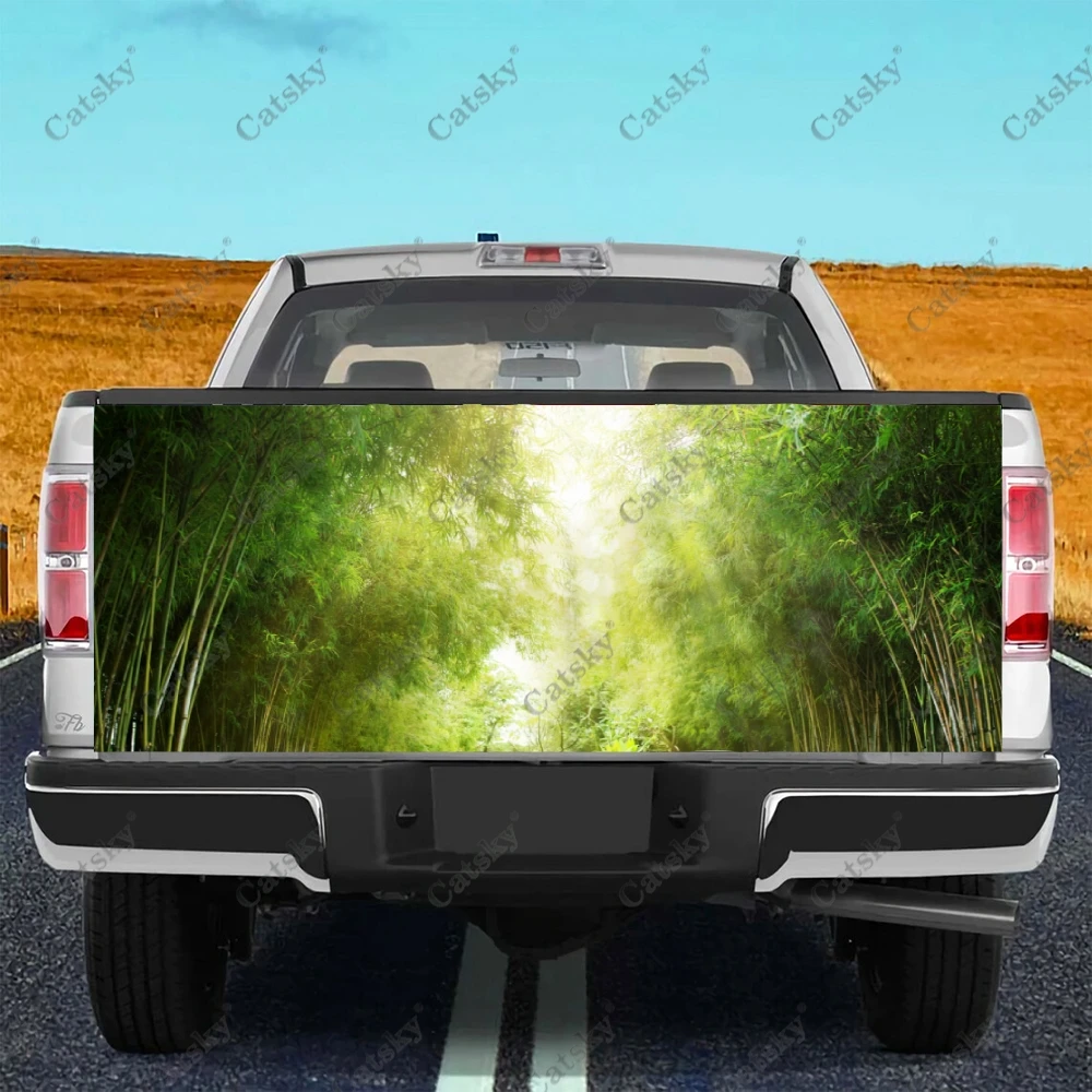 

Бамбуковая наклейка на заднюю дверь грузовика, Виниловая наклейка с высокой четкостью, графическая наклейка, подходит для пикапов и грузовиков, устойчивая к атмосферным воздействиям