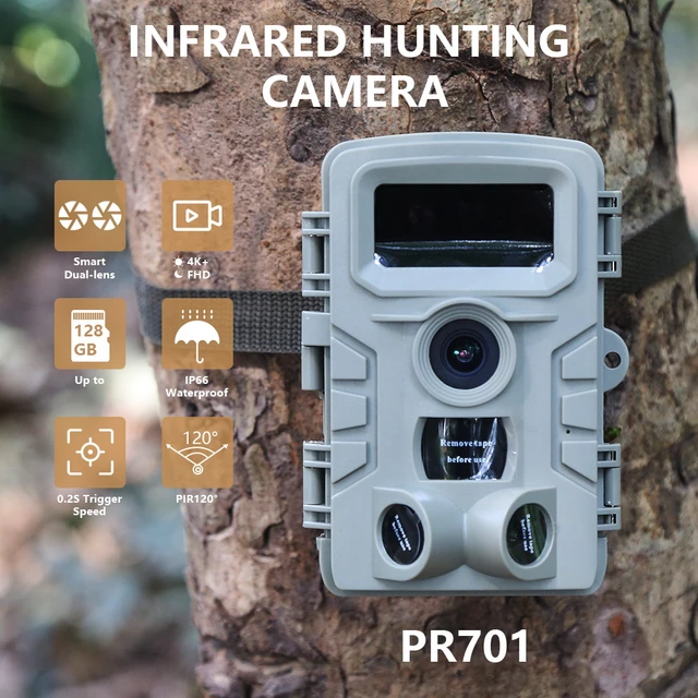 1Pcs 4K Hunting Camera PR701 Infrared Movement Trigger Photo Video Night Vision Camera Home Security Alarm Anti Theft IP66 5