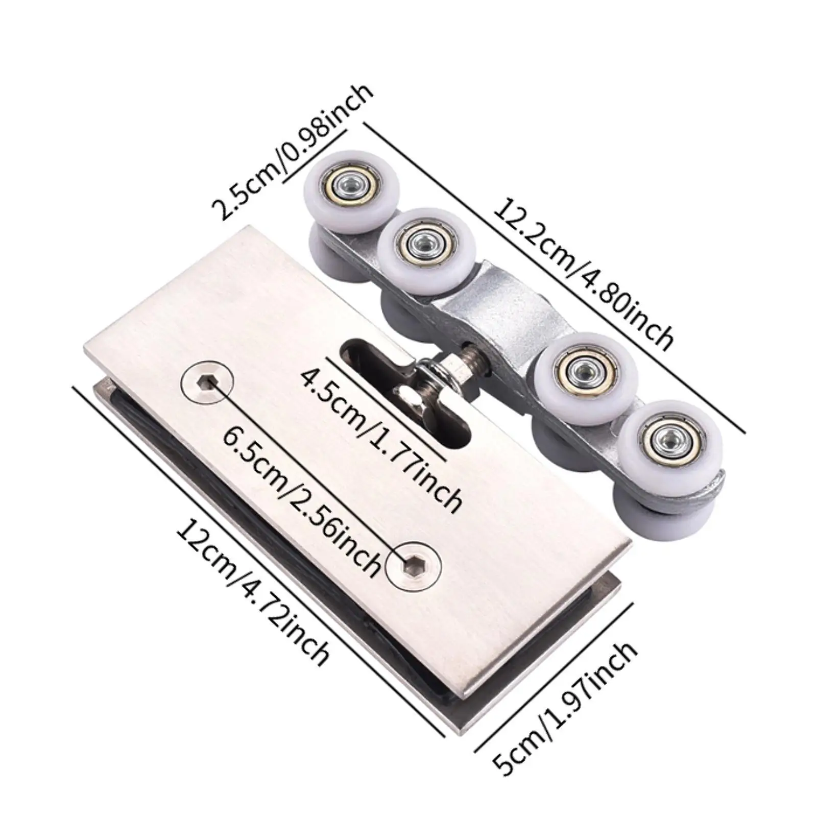 Glass Sliding Door Rollers, 8 Roller Runners Wheels, Premium Sturdy Versatile Shower Door Rollers