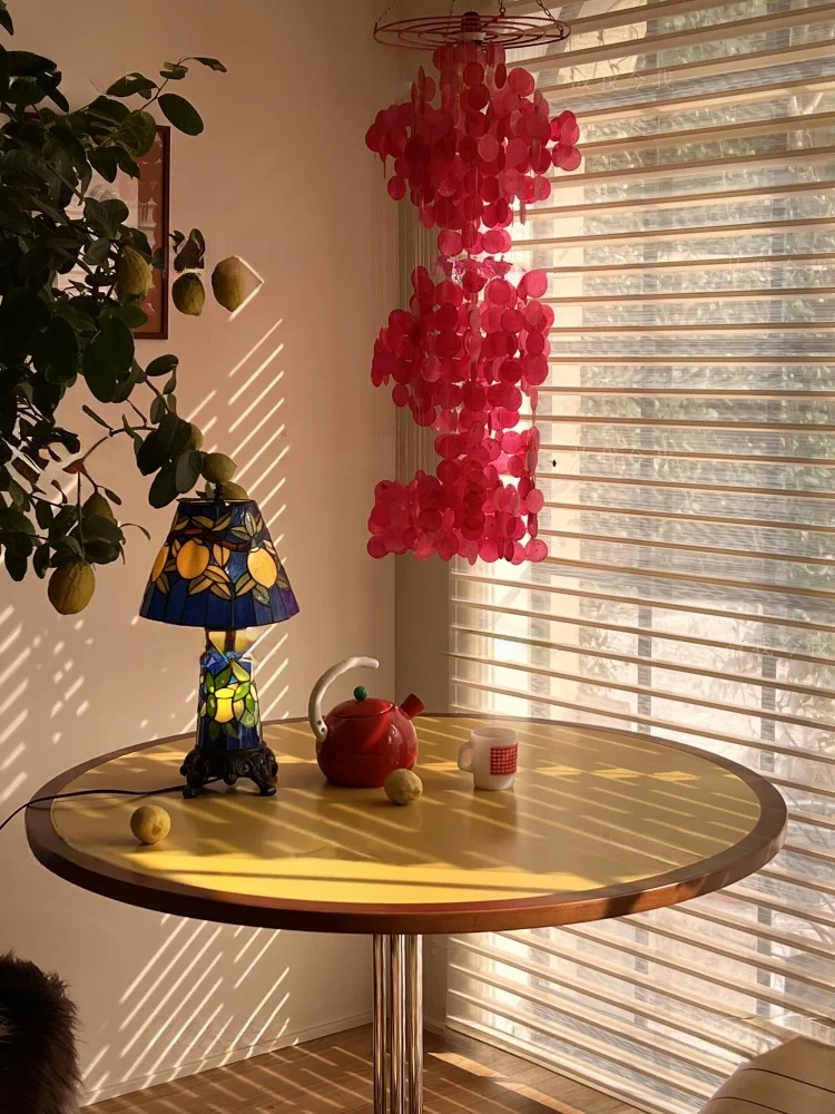 emon tree Tiffany glass lampshade dopamine living room bedroom ambiance table lamp 8