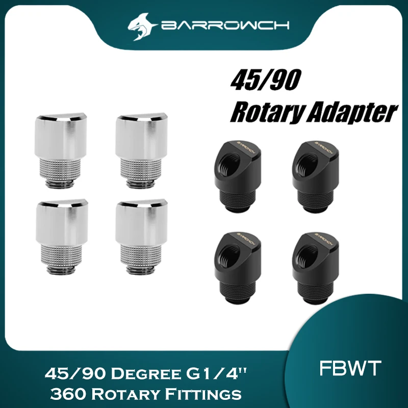Barrowch Acessórios Rotativos 45 90 Graus g1 360 Peças Kit de Loop de Refrigeração Líquida Armário Conector de Construção Embutido