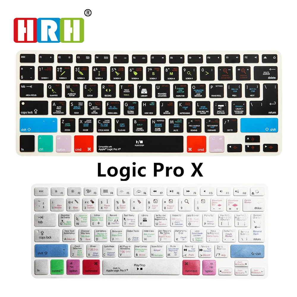 Фото Чехол для клавиатуры HRH Logic Pro X, Силиконовая накладка на клавиатуру для Macbook Air Retina 13, 15, 17 дюймов, все релизы до 2016 года, США/ЕС №1