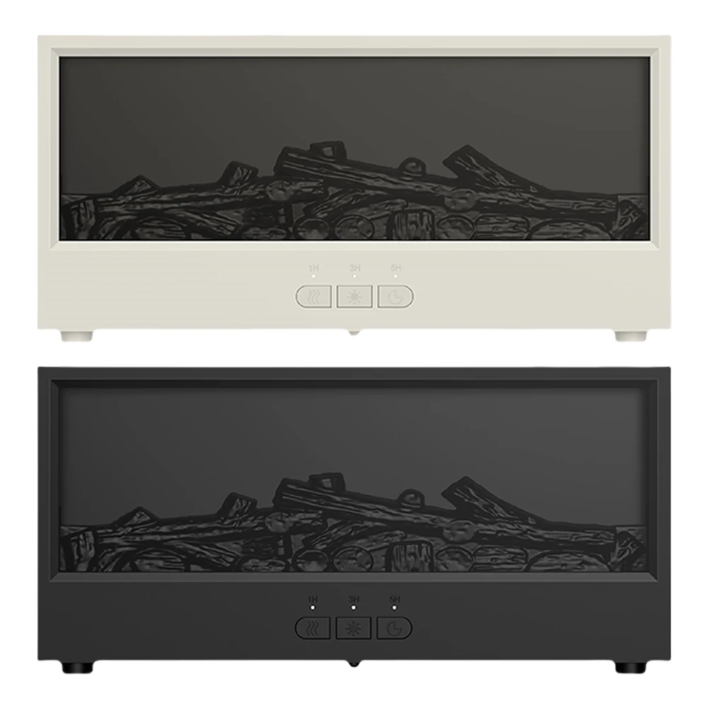 다이나믹 플레임 벽난로 에센셜 오일 디퓨저 150ml 초음파 쿨 미스트 가습기 타이머 및 자동 꺼짐 기능 7색 LED 야간 조명