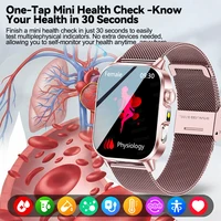 Montre connectée de santé et de mode 2026 pour femmes, écran AMOLED 2,0 pouces, ECG, examen physique, analyse de graisse, acide urique, fréquence cardiaque, appels Bluetooth, pour dames 4