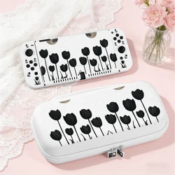 Switch Protective Shell with Portable Carrying Case - Dual - Use Design, Detachable Cover, Scratch & Drop Resistant for Switch OLED (WHITE)