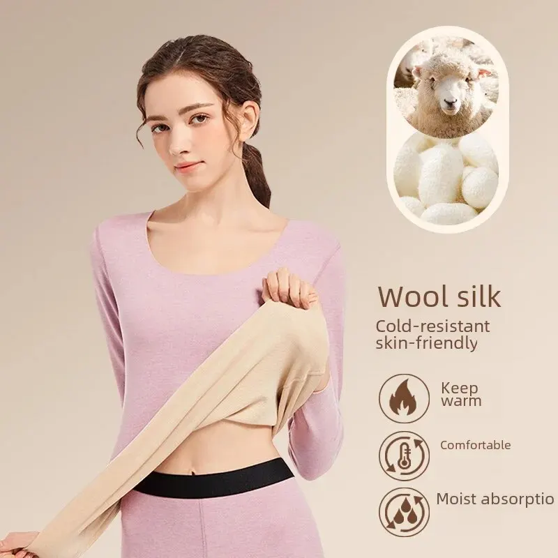 WomenThickenedFleeceLinedUnderwearSeamlessAutumnTopSinglePiece