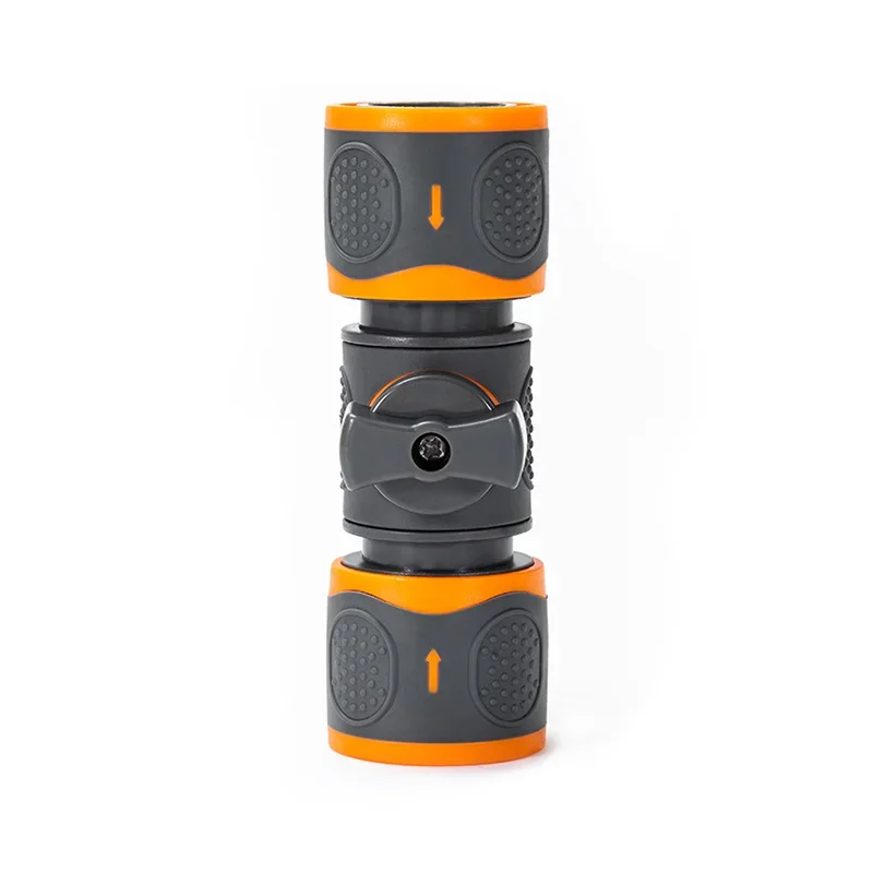 1PC Double-End Quick Connect with Shutoff Valve - Universal Garden Hose Adapter for Spray Guns & Watering