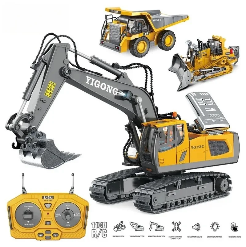 

Children 2.4G Remote Control Excavator RC Model Car Toys Dump Truck Bulldozer Engineering Vehicle Christmas Birthday Gifts