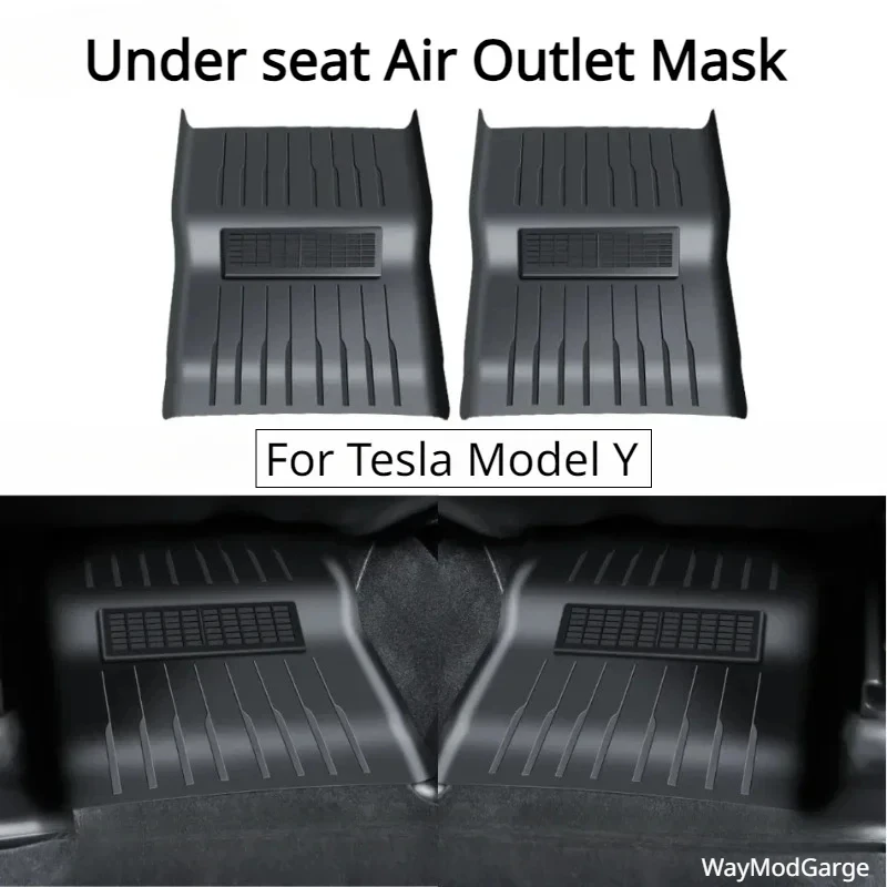 

For Tesla Model Y Under Seat Air Outlet Mask Backseat Air Vent Fully Cover Pad Integrated Design Anti-Blocking Dust Protective