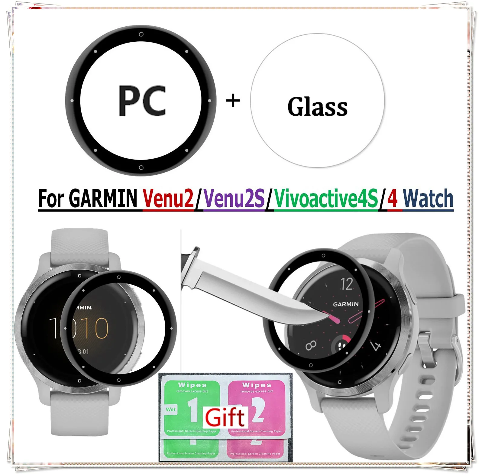 Tempered Glass Clear Film For Garmin Venu 22SVivoactive4 Watch Bracelet  Screen for Garmin Vivoactive4SVenu33S Protector Case - AliExpress