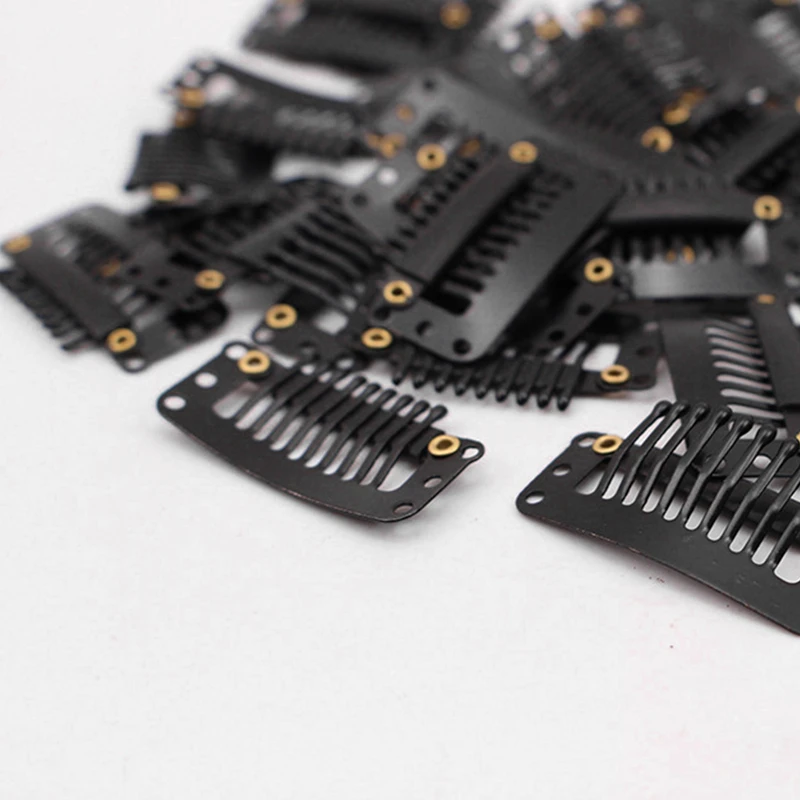 Wig Clips Hair Extension Clips 10pcs 32mm 9-teeth for Hair Extensions