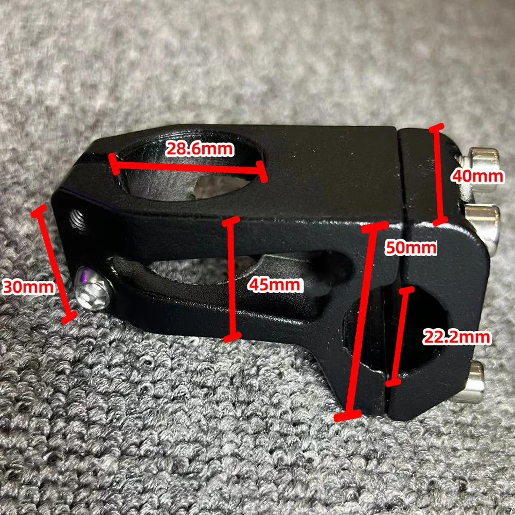 어린이 자전거 스템 야외 알루미늄 합금 블랙 부품, 25.4mm, 22.2mm 핸들 바 하이 퀄리티, 200g, 60mm 길이