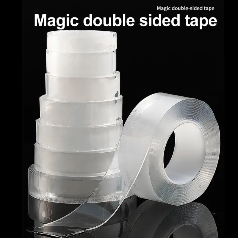 1/2/3/5m Nano Tape Tracsless Double Sided Tape Transparent Reusable Waterproof Adhesive Tapes