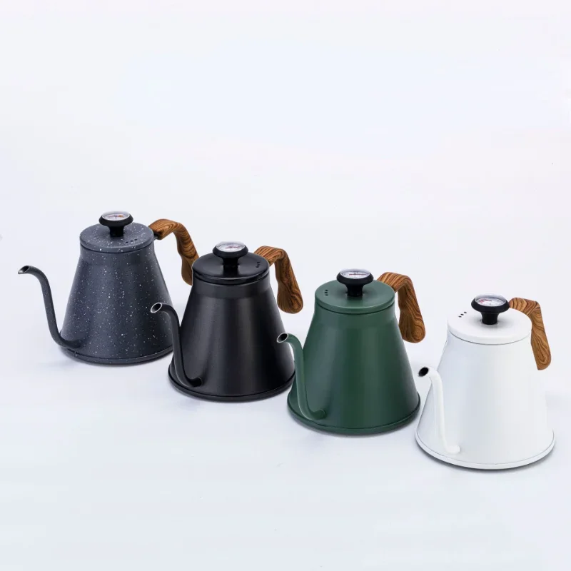 Stainless Coffee Maker Hand Drip Coffee Kettle Thermometer Goose Beak Teapot Gooseneck Kettle Pot