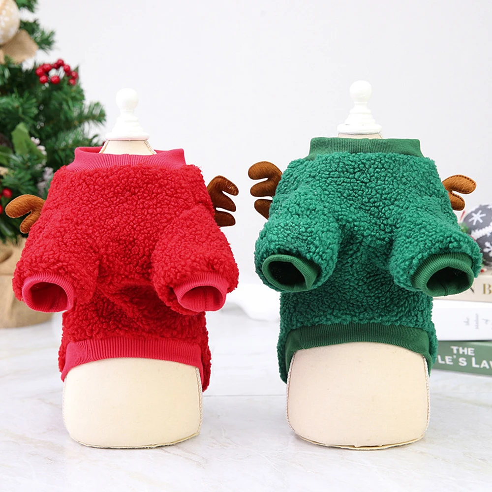 Christmas Dog Clothes Vest Pet Puppy Cat New Year Clothing Coat Cute Costume Soft Fleece Outfit Clothing Pug Chihuahua S-2XL view 4