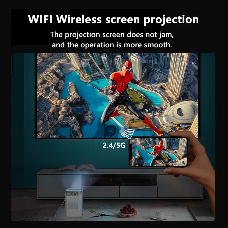 Original ZEEMR D1 Pro Android Projector Full HD Support 4K 1080P Mini Projectors for Home Portatil WIFI Bluetooth Speaker Beamer