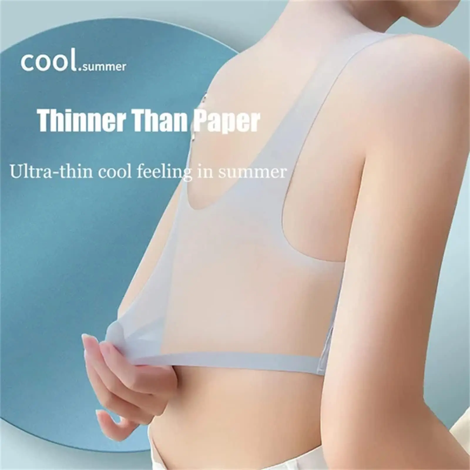 Women's Summer Ultra-thin Sports Bra Ice Silk Seamless Underwear Comfortable Sports No Steel Ring Underwear Plus Size M-4XL 2024