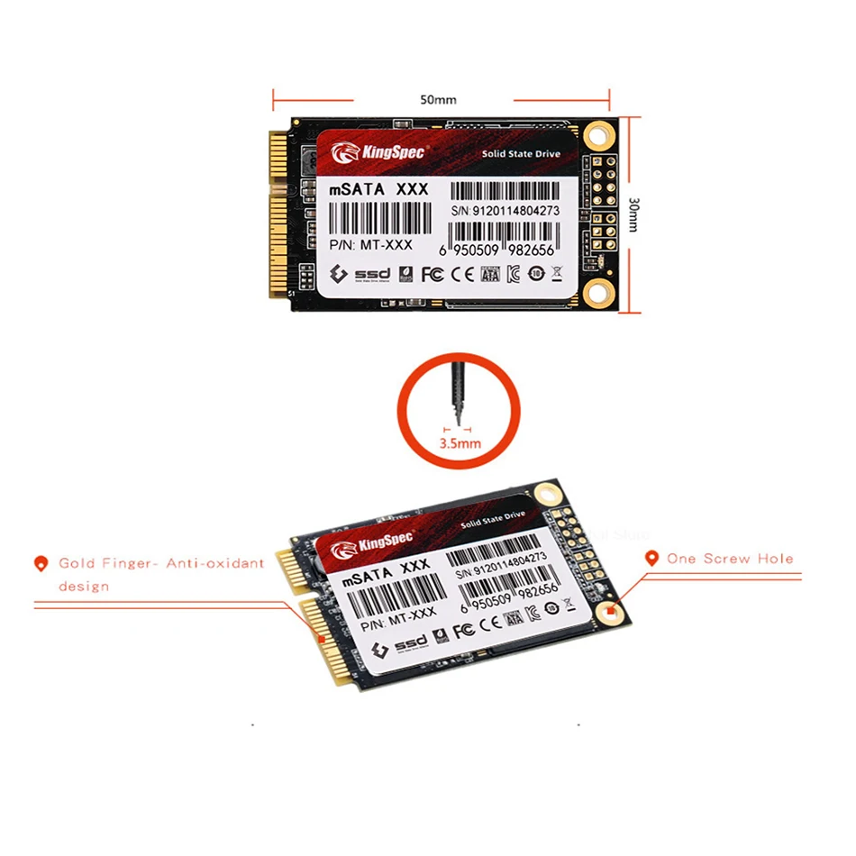 KingSpec 128gb 256gb 512gb Mini PCIE mSATA SATA III 6GB/S