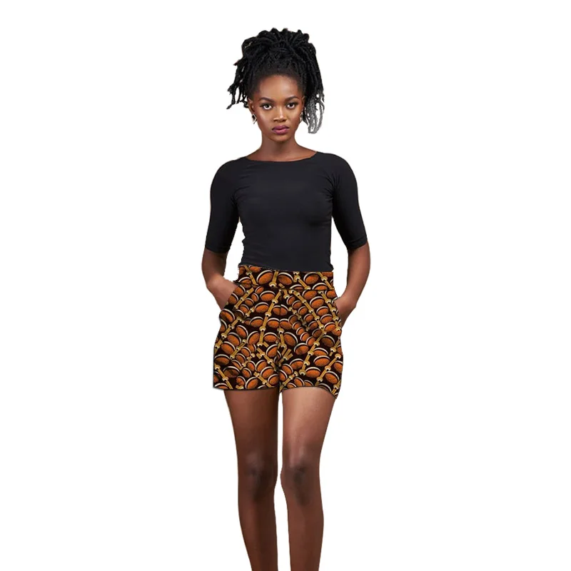 Summer Women's Hot Pants African Print Shorts Loose Trousers Tailored Street Style Female Ankara Outfit