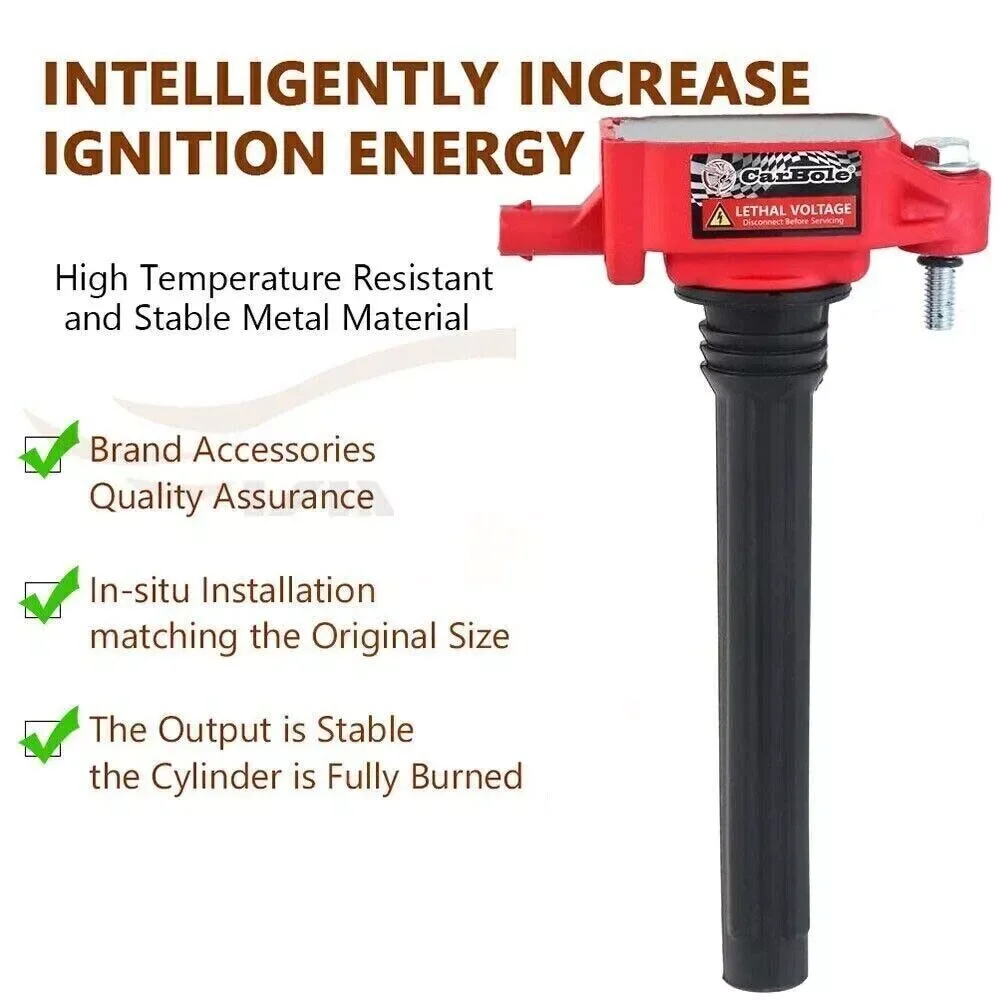 Carbole Heavy Duty Ignition Coil & Iridium Spark Plug for Dodge Grand Caravan 3.6L UF648